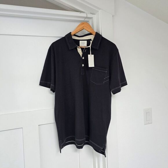 🆕️ Billy Reid Pensacola Short Sleeve Polo in Navy - Picture 3 of 13